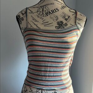 Brandy Melville Multicolor Rainbow Striped Camisole